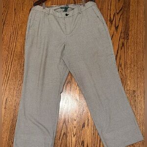 Ralph Lauren Black and Crème Herringbone Dress Pants